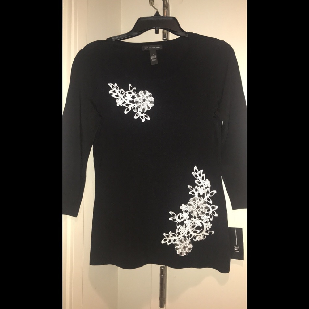Black and white blouse